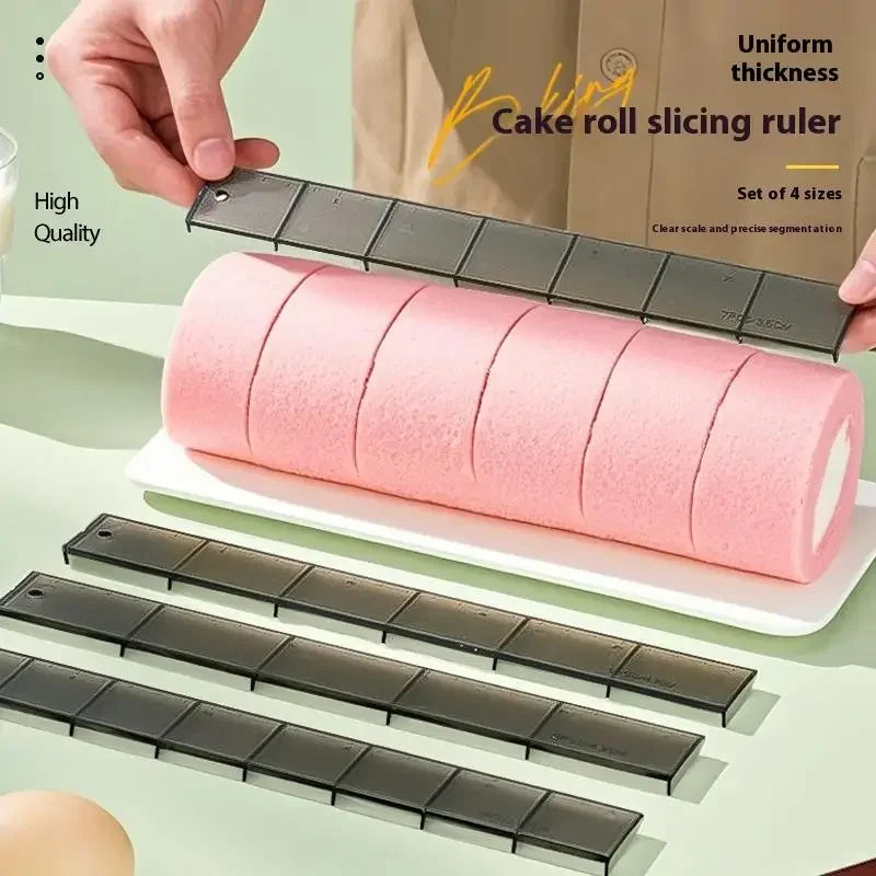 4Pcs Biscuit Cake Cutting Roll Scale 4X Cake Roll Ruler Uniform Division Molds Pastries Bakings Kitchen Dessert Making Tool