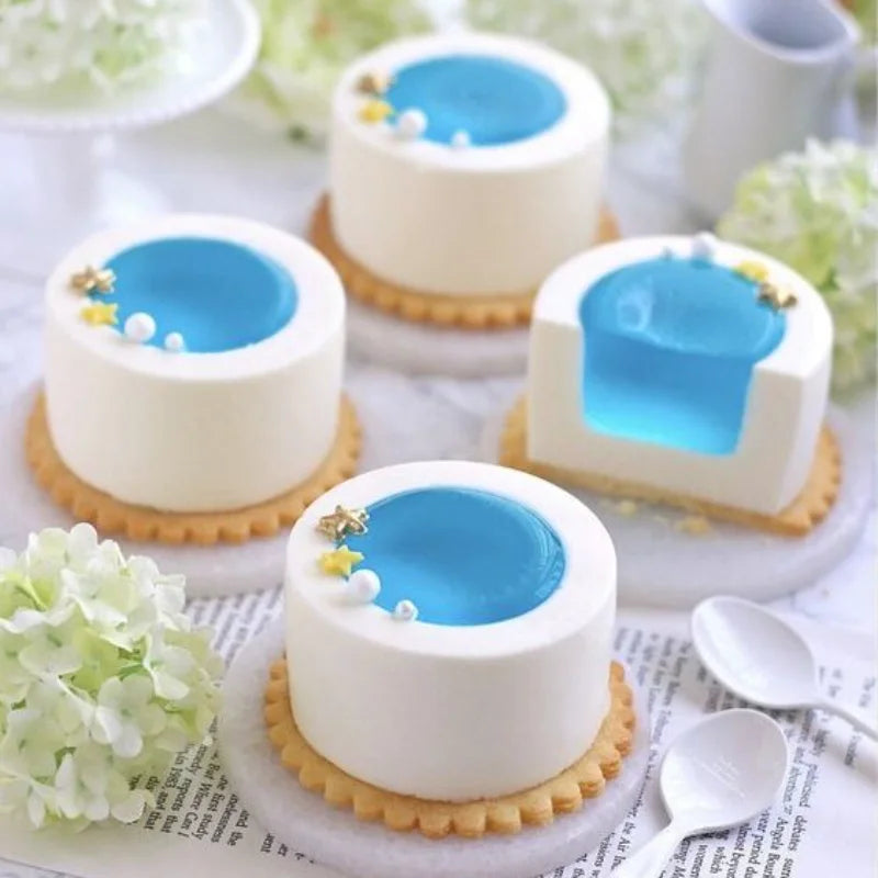 6-Hole Cylindrical Mousse Cake Silicone Mold DIY French Hollow Cup Pastry Chocolate Pudding Jelly Muffin Cup Pie Baking Tools