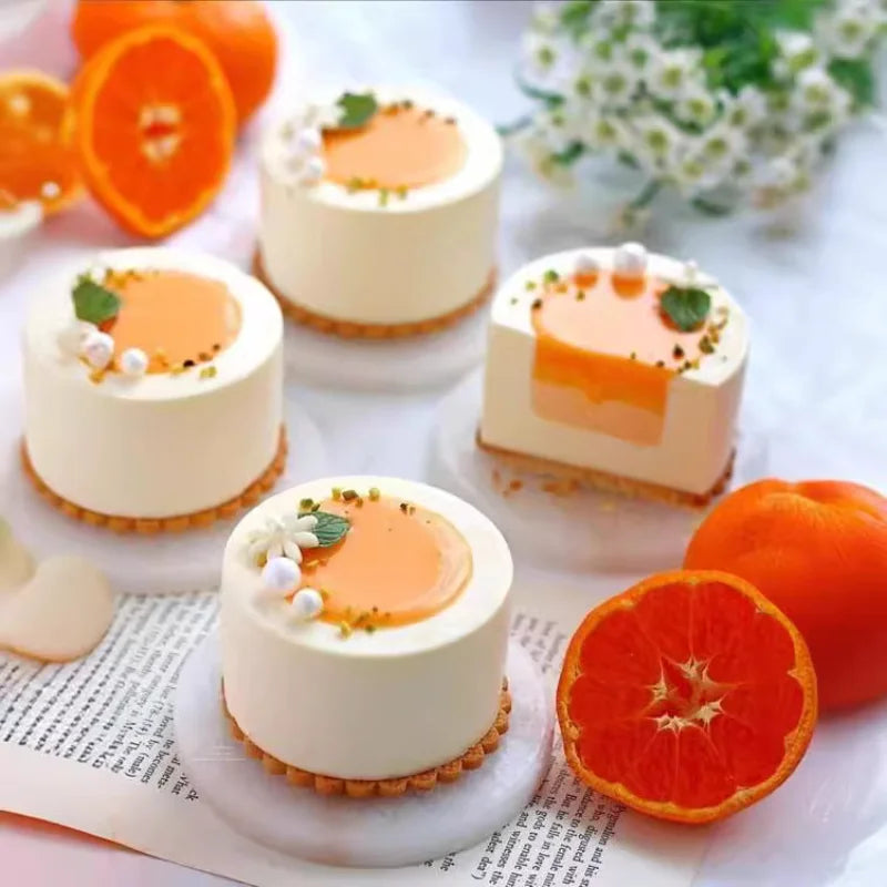 6-Hole Cylindrical Mousse Cake Silicone Mold DIY French Hollow Cup Pastry Chocolate Pudding Jelly Muffin Cup Pie Baking Tools